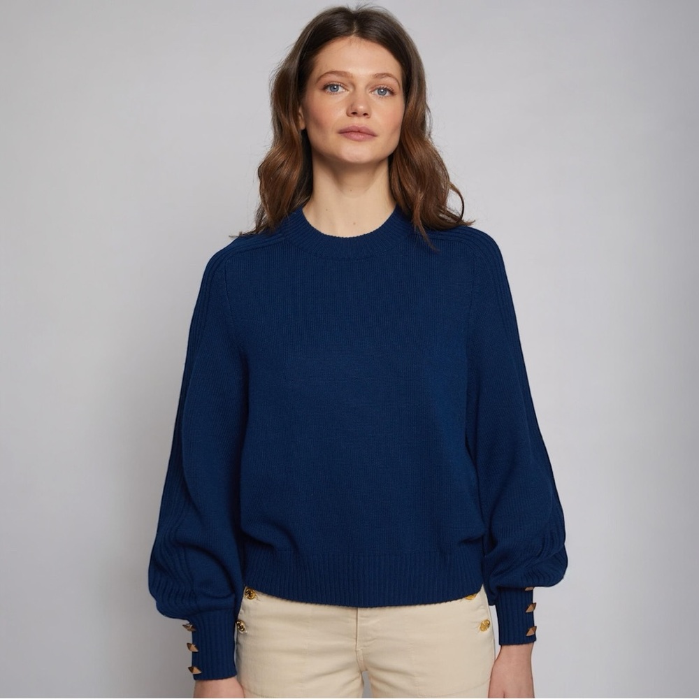 VILAGALLO Wool Blend Baloon Sleeve Sweater